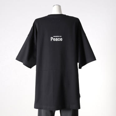 MIDIUMISOLID LOGO PRINT T-SHIRTS　BLACK(Peace) No.5