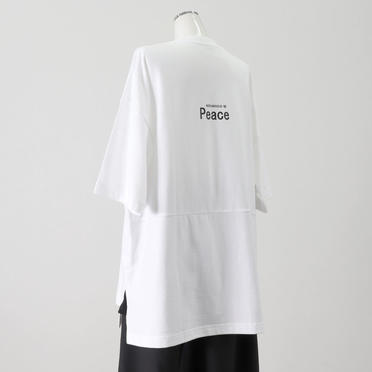 MIDIUMISOLID LOGO PRINT T-SHIRTS　WHITE(Peace) No.4