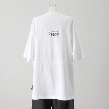 MIDIUMISOLID LOGO PRINT T-SHIRTS　WHITE(Peace) No.5