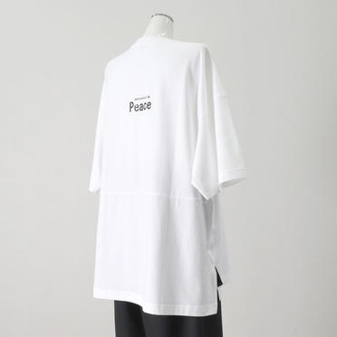 MIDIUMISOLID LOGO PRINT T-SHIRTS　WHITE(Peace) No.6