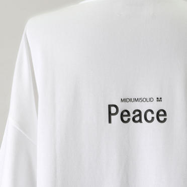 MIDIUMISOLID LOGO PRINT T-SHIRTS　WHITE(Peace) No.9