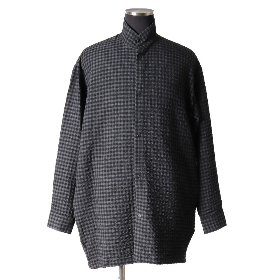 Check Over Sized Shirts　BK×GY