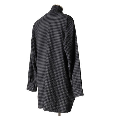 Check Over Sized Shirts　BK×GY No.6