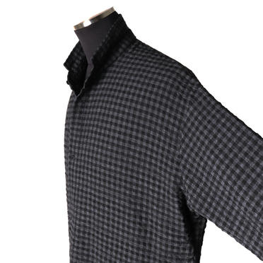 Check Over Sized Shirts　BK×GY No.15