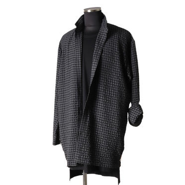 Check Over Sized Shirts　BK×GY No.16