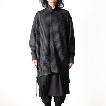 Check Over Sized Shirts　BK×GY No.17