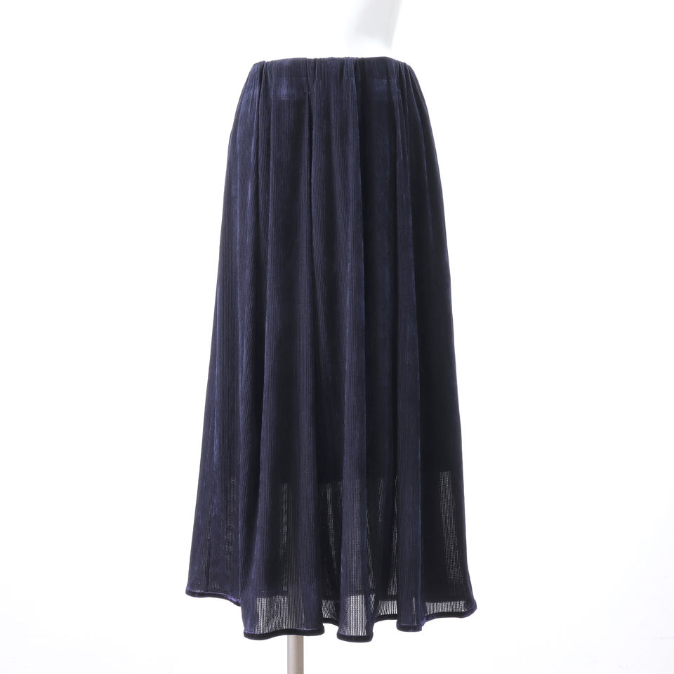 tulle lace flocked SK　NAVY