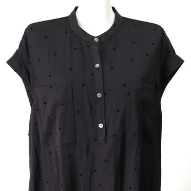 dots flocked print N/S OP　BLACK No.7