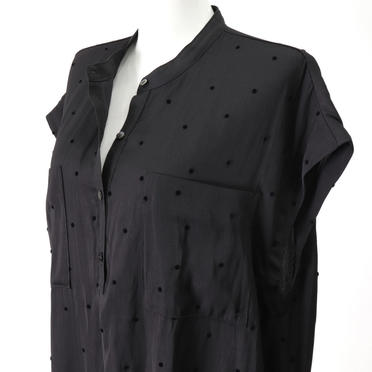 dots flocked print N/S OP　BLACK No.8