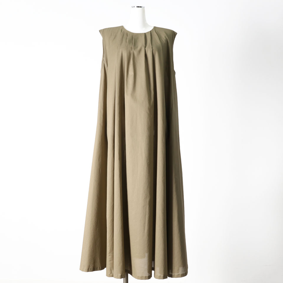 tuck neck flare OP　KHAKI