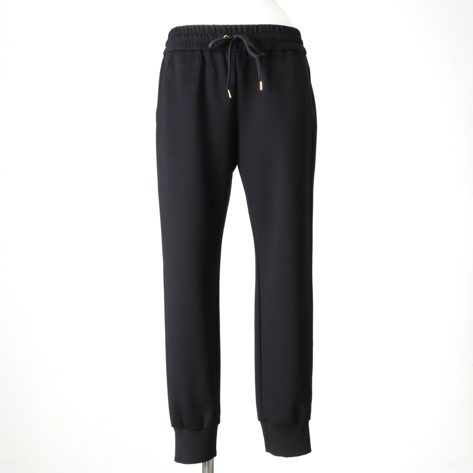 hem rib easy pants　BLACK