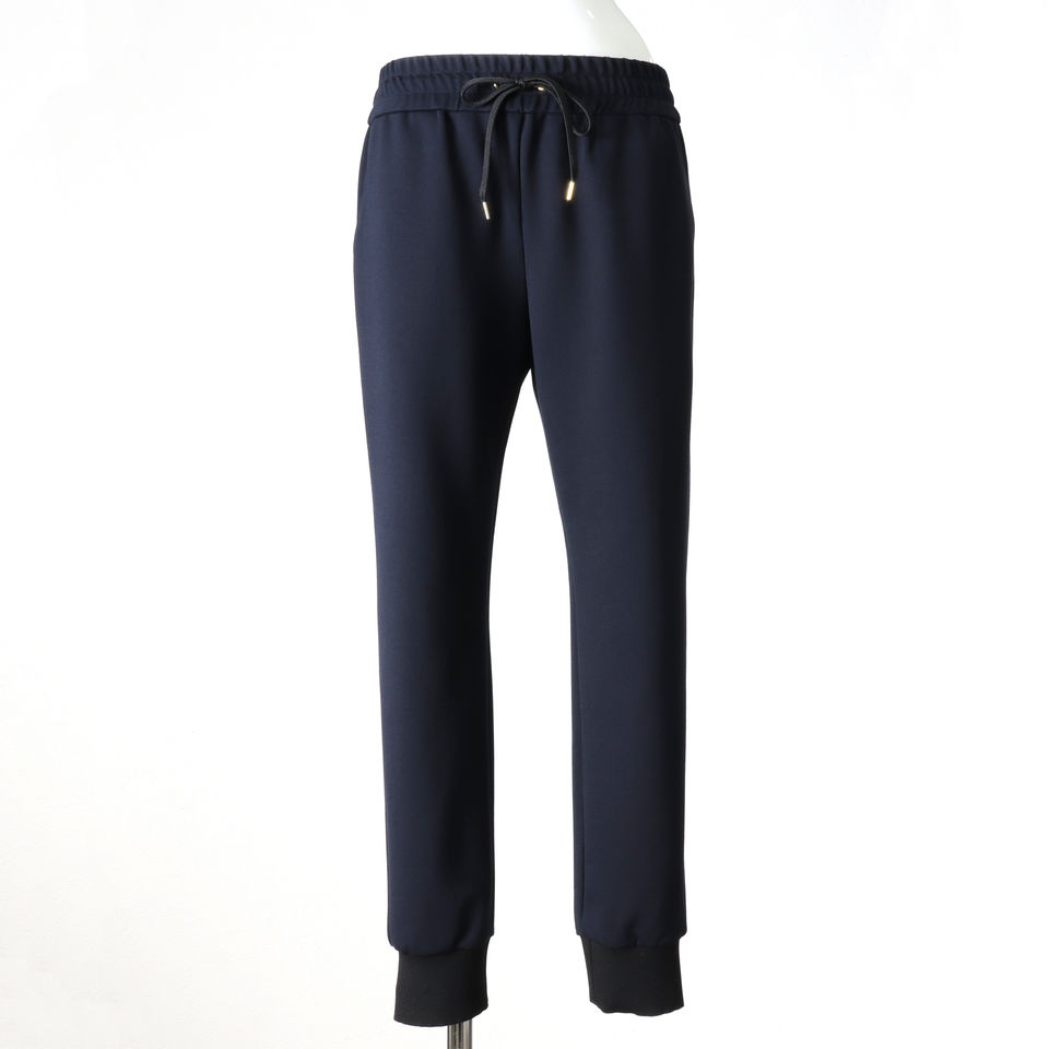 hem rib easy pants　NAVY