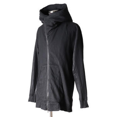 PADDED ZIP HOODIE (COATED)　BLACK No.2