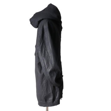 PADDED ZIP HOODIE (COATED)　BLACK No.8