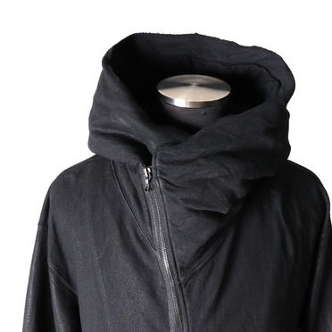 PADDED ZIP HOODIE (COATED)　BLACK No.9