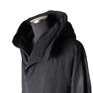 PADDED ZIP HOODIE (COATED)　BLACK No.11