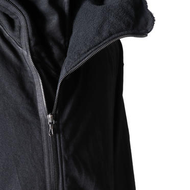 PADDED ZIP HOODIE (COATED)　BLACK No.14