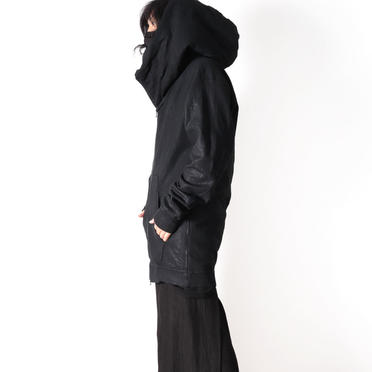 PADDED ZIP HOODIE (COATED)　BLACK No.21