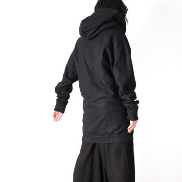 PADDED ZIP HOODIE (COATED)　BLACK No.23