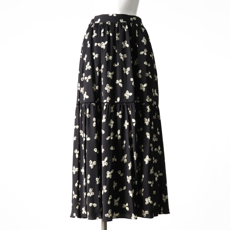 flower pt skirt　BLACK