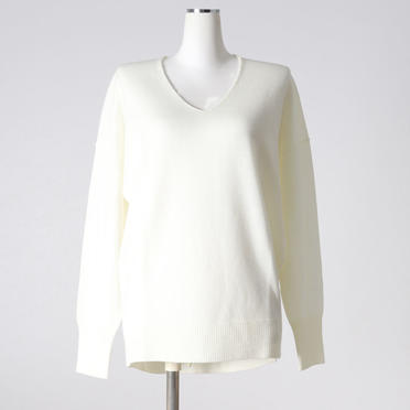 ウォッシャブルルーズVネックプルオーバー　OFF WHITE No.1