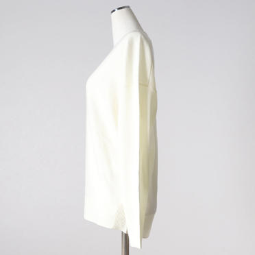 ウォッシャブルルーズVネックプルオーバー　OFF WHITE No.3