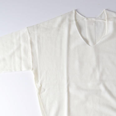 ウォッシャブルルーズVネックプルオーバー　OFF WHITE No.10