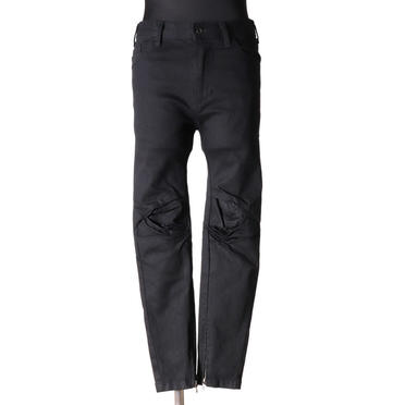 TUCKED KNEE SKINNY DENIM　BLACK No.1