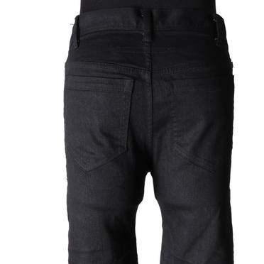 TUCKED KNEE SKINNY DENIM　BLACK No.11