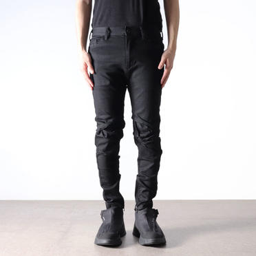 TUCKED KNEE SKINNY DENIM　BLACK No.15