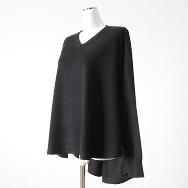 front seem V neck round hem P/O　BLACK No.2