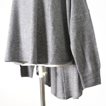 front seem V neck round hem P/O　GRAY No.10