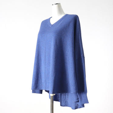 front seem V neck round hem P/O　BLUE GRAY No.2