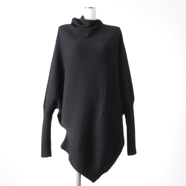 Wo/Ac/Wp Asymmetry Knit Pullover　BLACK No.1