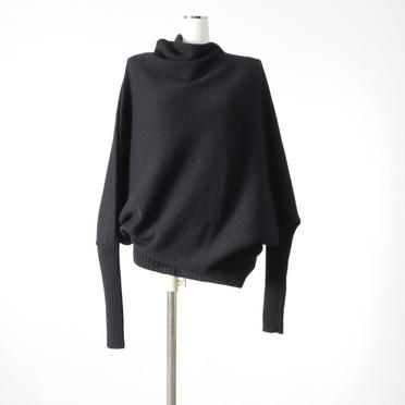 Wo/Ac/Wp Asymmetry Knit Pullover　BLACK No.2
