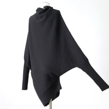 Wo/Ac/Wp Asymmetry Knit Pullover　BLACK No.7