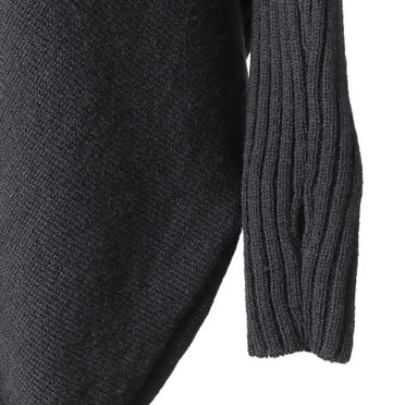 Wo/Ac/Wp Asymmetry Knit Pullover　BLACK No.12