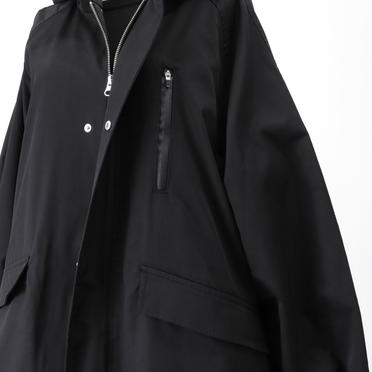 MIDIUMISOLID volume sleeve A-line coat　BLACK No.11