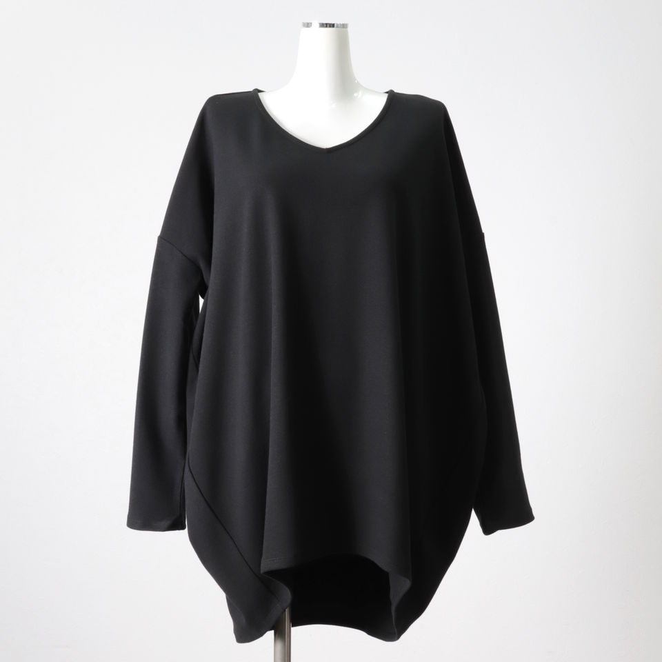 V neck cocoon P/O　BLACK