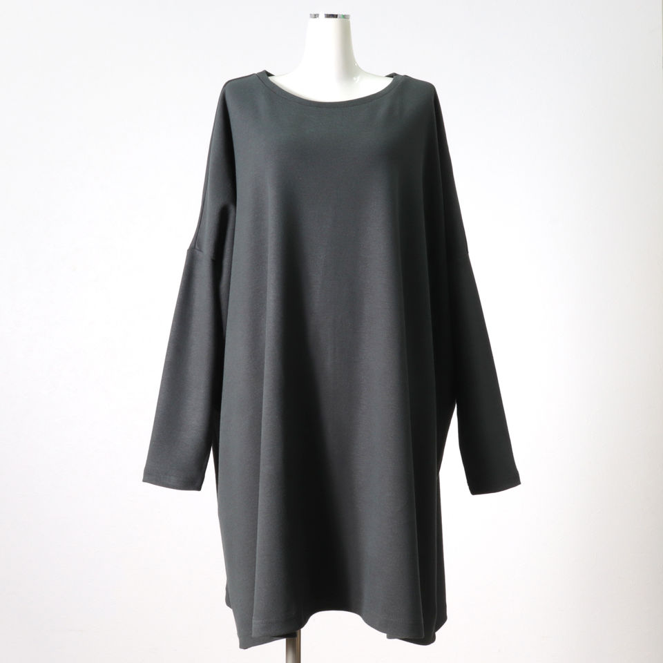 crew neck wide tunic　GRAY