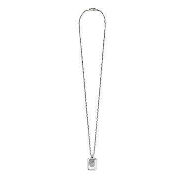 INITIAL SQUARE NECKLACE / SV 61cm No.1