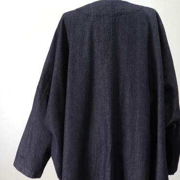 denim wide coat　ONE WASH No.11