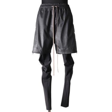 Coated Stretch Layered Shorts Long Pants　BLACK　arco LIMITED EDITION No.1
