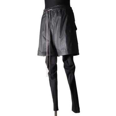 Coated Stretch Layered Shorts Long Pants　BLACK　arco LIMITED EDITION No.2