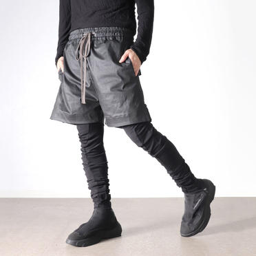 Coated Stretch Layered Shorts Long Pants　BLACK　arco LIMITED EDITION No.21