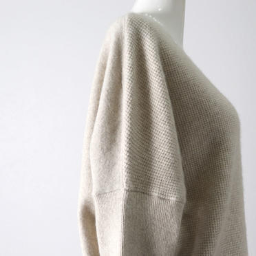 front waffle v/n pullover　BEIGE No.8