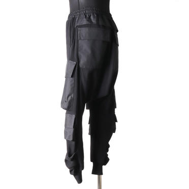 Knit Combi Military Sarrouel Pants　BLACK No.4