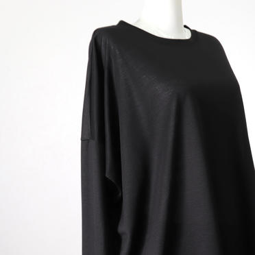 crew neck wide T　BLACK No.8