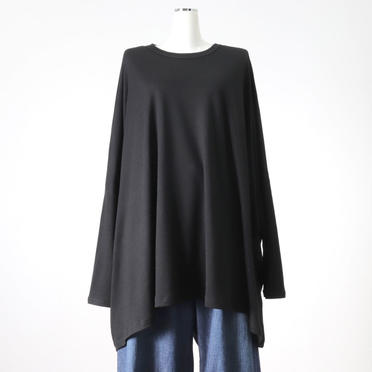 crew neck wide tunic　BLACK No.1