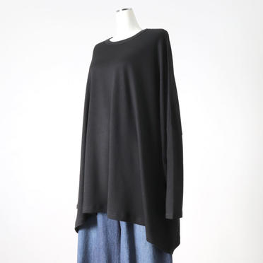 crew neck wide tunic　BLACK No.2